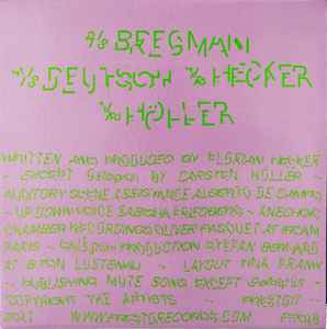 Hecker - 2⁄8 Bregman 4⁄8 Deutsch 7⁄8 Hecker 1⁄8 Höller album cover