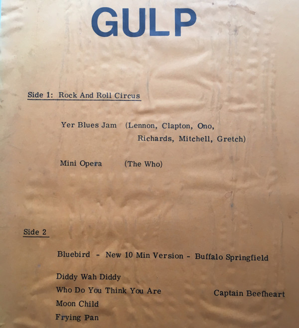 last ned album John Lennon, John Lennon & Yoko Ono, Buffalo Springfield, Captain Beefheart, The Rolling Stones, The Who - Gulp