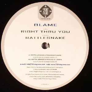Blame - Right Thru You / Rattlesnake album cover