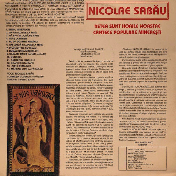 Album herunterladen Nicolae Sabău - Astea Sunt Horile Noastre Cântece Populare Minerești