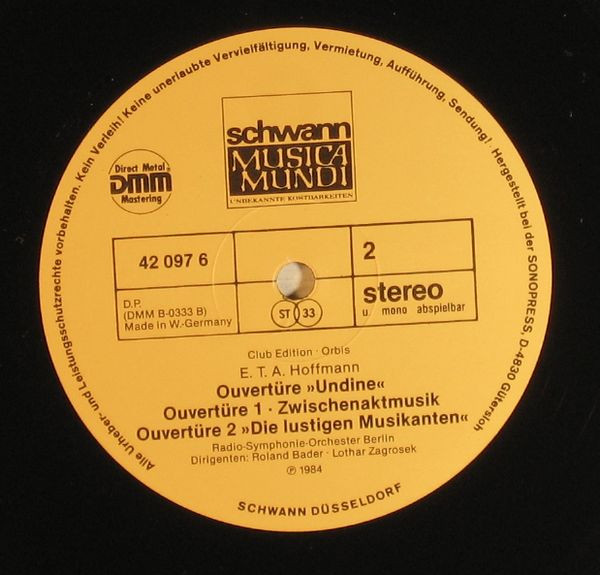 Album herunterladen ETA Hoffmann RadioSymphonieOrchester Berlin, Lothar Zagrosek, Roland Bader - Sinfonie Es Dur Ouverture Zu Die Lustigen Musikanten