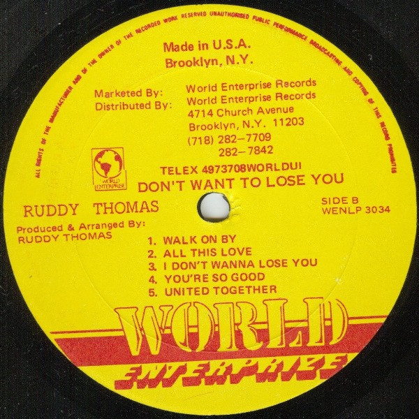 baixar álbum Ruddy Thomas - Dont Want To Lose You