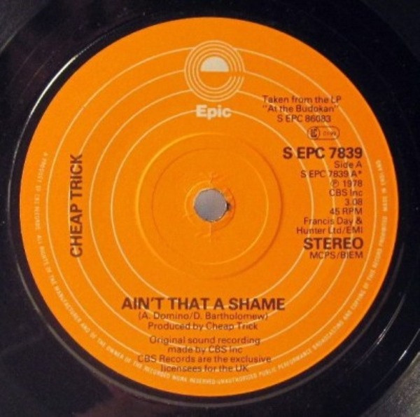 Cheap Trick – Ain't That A Shame (1979, Solid Centre, Vinyl) - Discogs