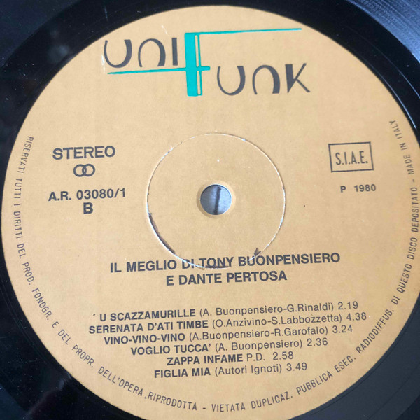 Album herunterladen Tony Buonpensiero, Dante Pertosa - Il Meglio Di Tony Buonpensiero E Dante Pertosa