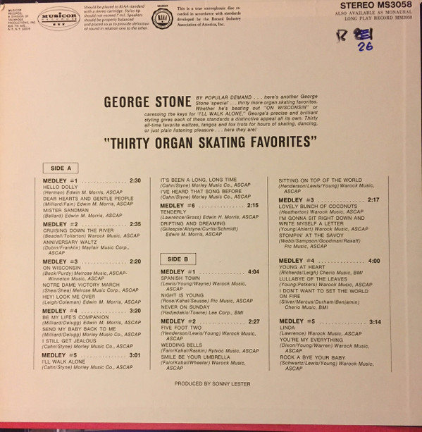 télécharger l'album George Stone - 30 Organ Skating Favorites