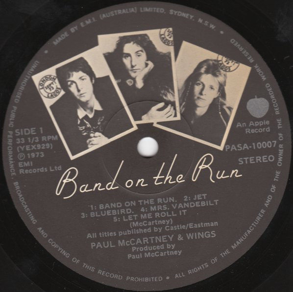 Paul McCartney & Wings - Band On The Run | Apple Records (PASA 10007) - 5