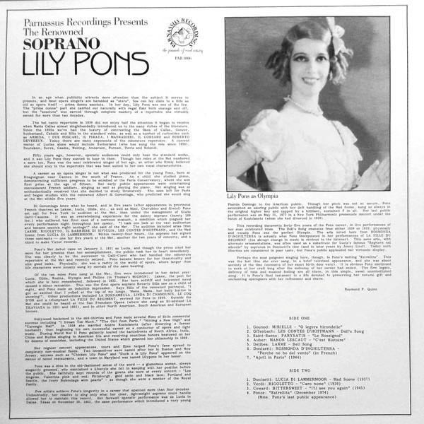 lataa albumi Lily Pons - The Renowned Soprano Lily Pons