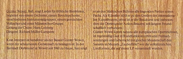last ned album Günter Wewel - Lieder Zum Bier