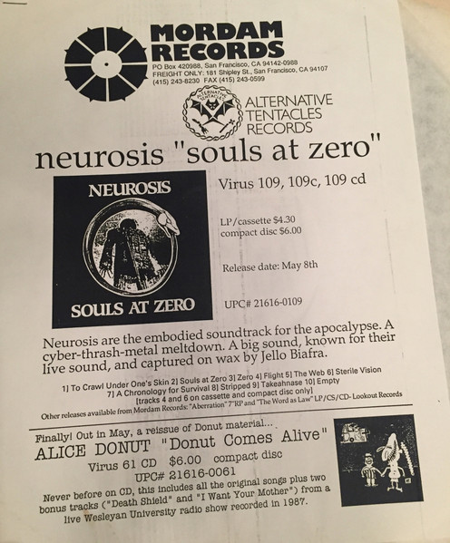 Neurosis – Souls At Zero (1992, Vinyl) - Discogs