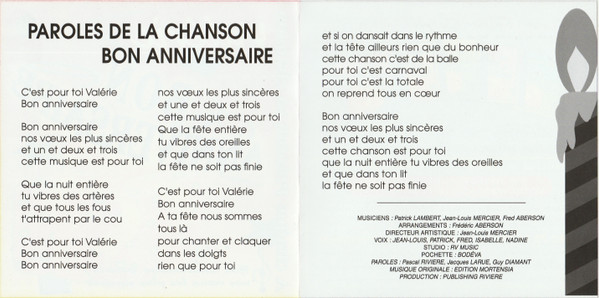 Bon Anniversaire Valerie Cd Discogs