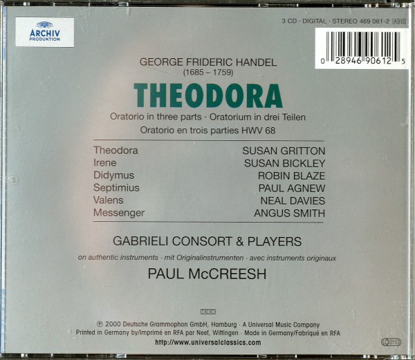 baixar álbum Handel Gabrieli Consort & Players, Paul McCreesh - Theodora