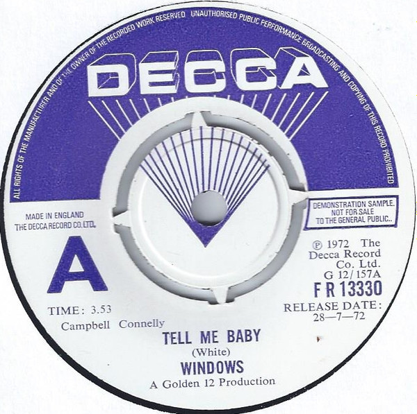 Windows – Tell Me Baby / Funny Girl (1972, Vinyl) - Discogs