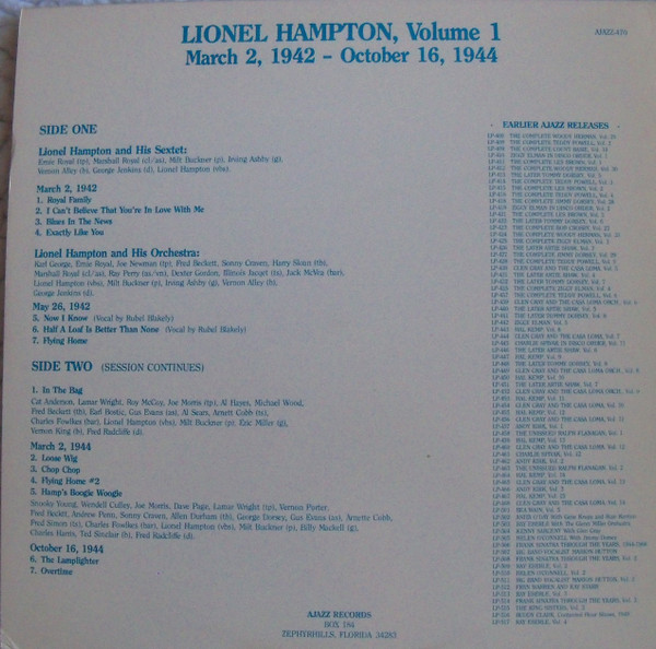 Album herunterladen Lionel Hampton - Volume 1 March 2 1942 October 16 1944