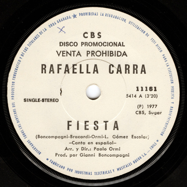 Raffaella Carra – Fiesta (1977, Vinyl) - Discogs