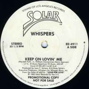 The Whispers - Keep On Lovin' Me album cover