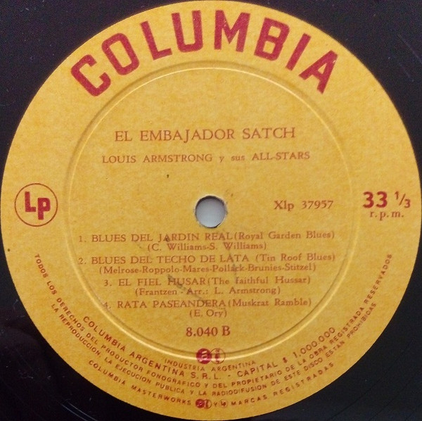 Ambassador satch. by Louis Armstrong, LP with platine - Ref:120544088