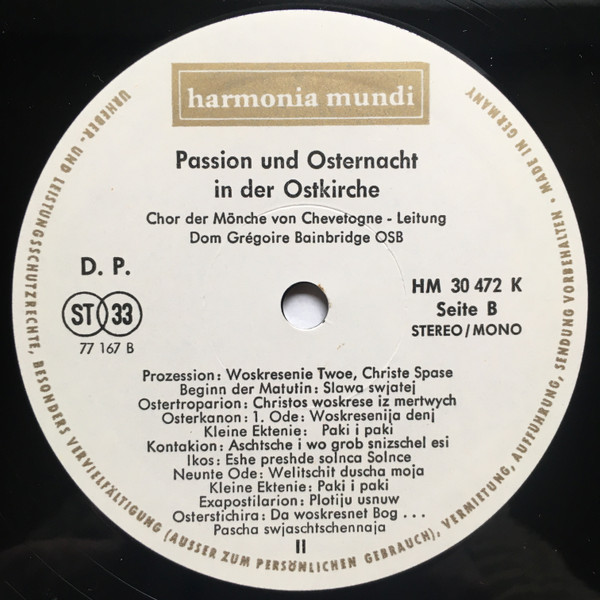 baixar álbum Chor Der Mönche von Chevetogne, Dom Gregoire Bainbridge,OSB - Passion Und Osternacht In Der Ostkirche