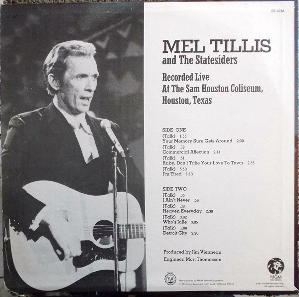 descargar álbum Mel Tillis And The Statesiders - Recorded Live At The Sam Houston Coliseum Houston Texas