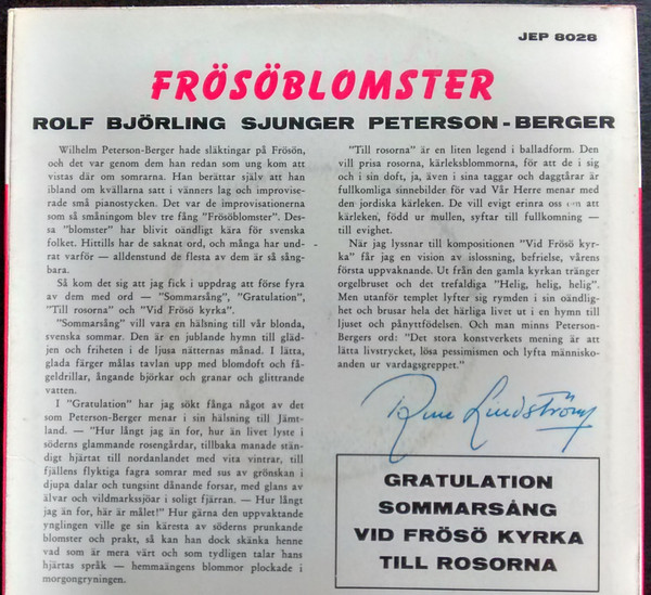 last ned album Rolf Björling - Frösöblomster