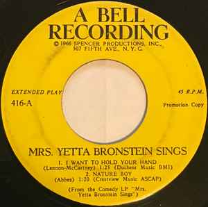 Mrs. Yetta Bronstein - Mrs. Yetta Bronstein Sings album cover