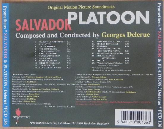 lataa albumi Georges Delerue - Platoon Salvador Original Motion Picture Soundtracks