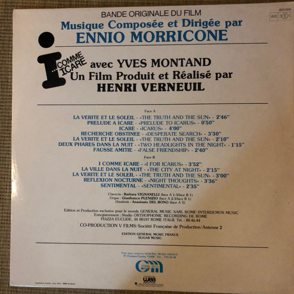 baixar álbum Ennio Morricone - I Comme Icare Bande Originale Du Film