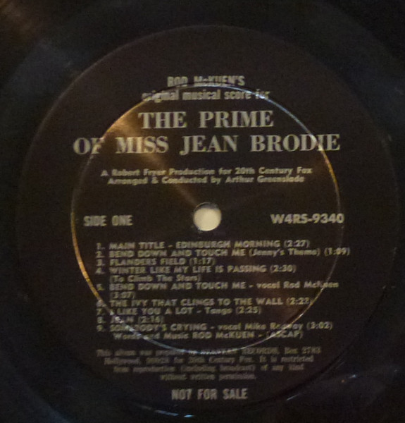 Rod McKuen The Prime Of Miss Jean Brodie Original Motion