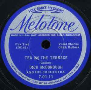 Dick McDonough And His Orchestra - Tea On The Terrace / There's Frost On The Moon (Spring In My Heart) album cover