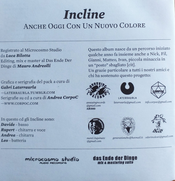 descargar álbum Incline - Anche Oggi Con Un Nuovo Colore