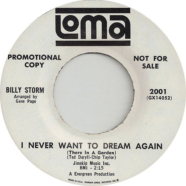 Album herunterladen Billy Storm - I Never Want To Dream Again There In A Garden