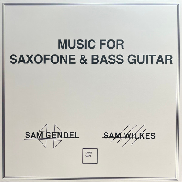 Sam Gendel, Sam Wilkes - Music For Saxofone & Bass Guitar (Vinyl 