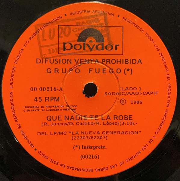 Grupo Fuego – Que Nadie Te La Robe (1986, Vinyl) - Discogs