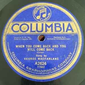 George MacFarlane - When You Come Back And You Will Come Back / What A Wonderful Message From Home album cover