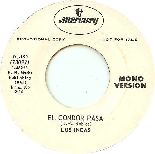 Los Incas – El Condor Pasa (1975, Vinyl) - Discogs