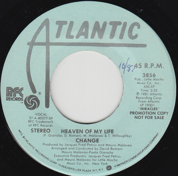 Change – Heaven Of My Life (1981, SP, Vinyl) - Discogs