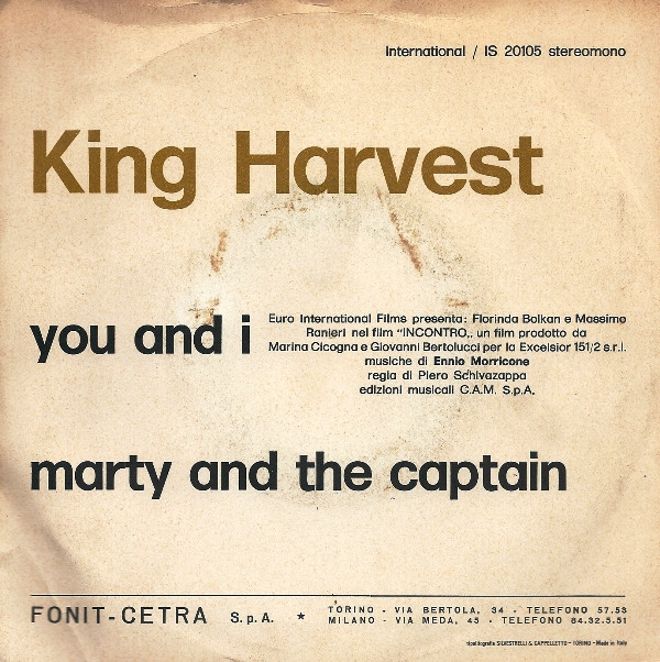 Album herunterladen King Harvest - You And I Dalla Colonna Sonora Originale Del Film Incontro