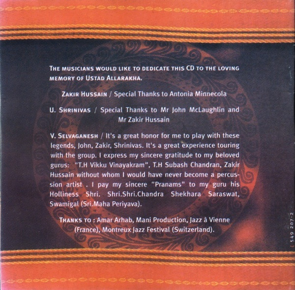 baixar álbum Remember Shakti John McLaughlin Zakir Hussain U Shrinivas V Selvaganesh - The Believer