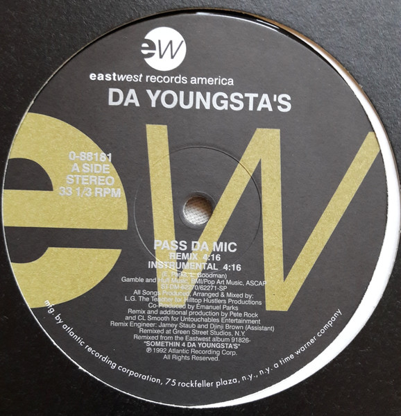 Da Youngsta's – Pass Da Mic (1992, Cassette) - Discogs
