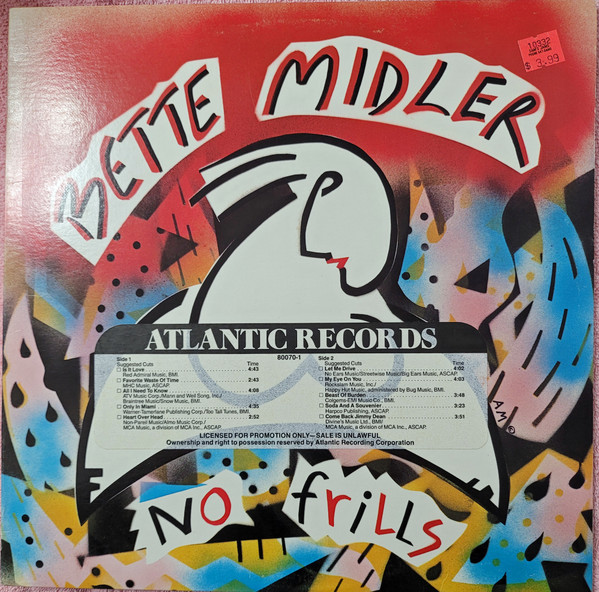 Bette Midler – No Frills (1983, Vinyl) - Discogs