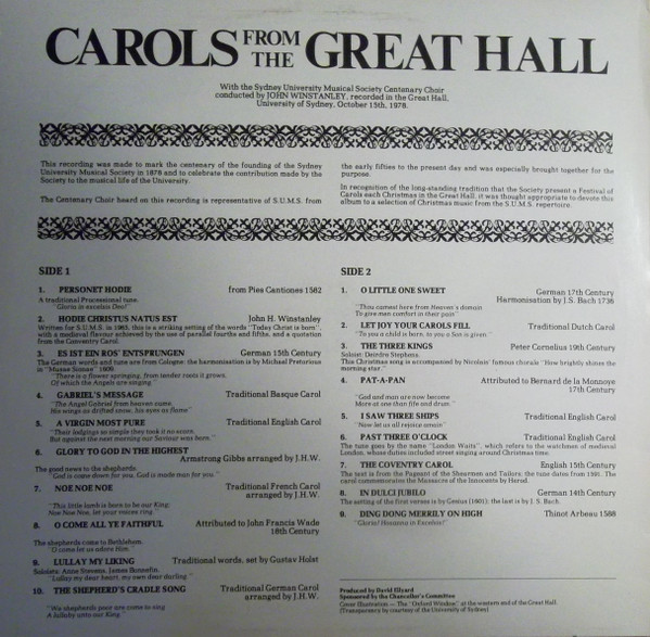 baixar álbum Sydney University Musical Society Centenary Choir - Carols From The Great Hall