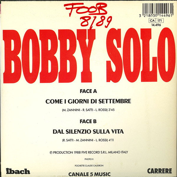 baixar álbum Bobby Solo - Come I Giorni Di Settembre