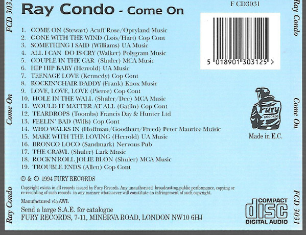 télécharger l'album Ray Condo & His Hardrock Goners - Come On