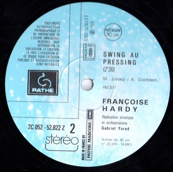 lataa albumi Françoise Hardy - JEcoute De La Musique Saoûle Version Spéciale Disco Mix