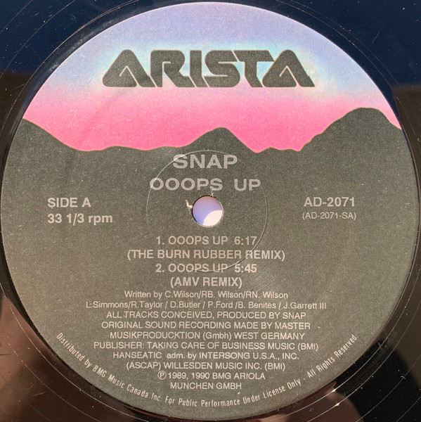 Snap – Ooops Up (1990, Vinyl) - Discogs