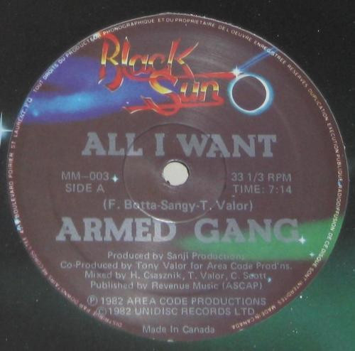 Armed Gang – All I Want (1982, Vinyl) - Discogs