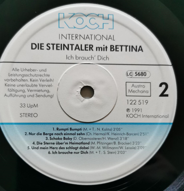 ladda ner album Die Steintaler Mit Bettina - Ich Brauch Dich