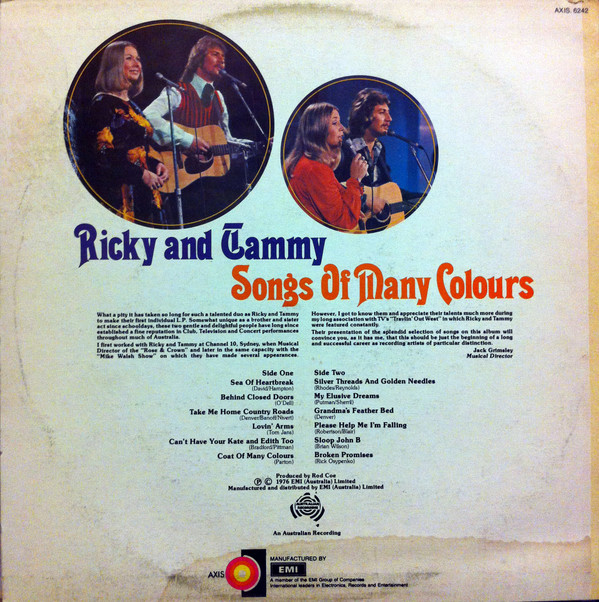 last ned album Ricky And Tammy - Songs Of Many Colours