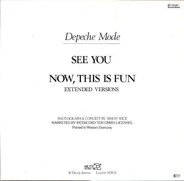 1982 Depeche Mode See You, Vinilo Rojo, 7, 45 RPM, Single -  México