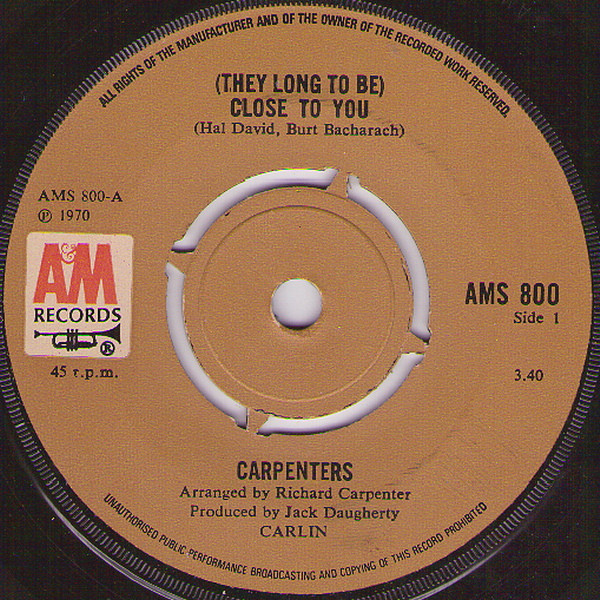 カーペンターズ = Carpenters – 遥かなる影 = Close To You (1970