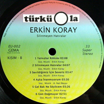 ladda ner album Erkin Koray - Silinmeyen Hatıralar